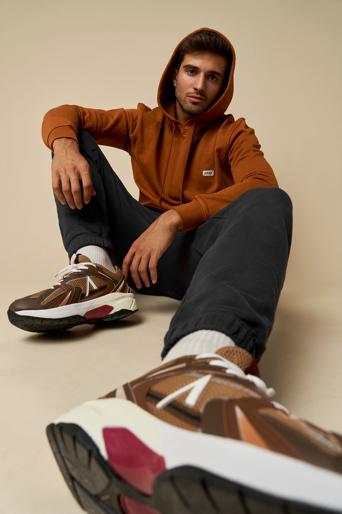 ARKK Apparel ARKK Box Logo Hoodie | Caramel Cafe Hoodie